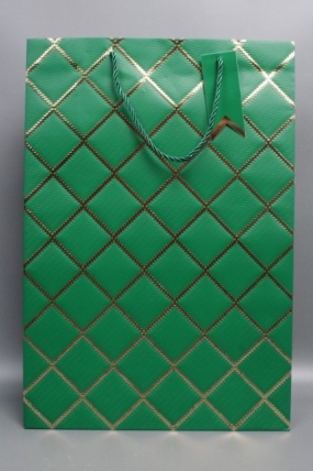 Сумка  Люкс  Резной ромб 31*45*12 зеленый  L1506
