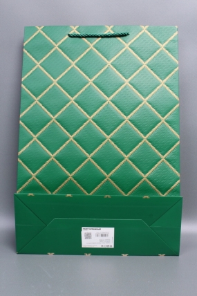 Сумка  Люкс  Резной ромб 31*45*12 зеленый  L1506