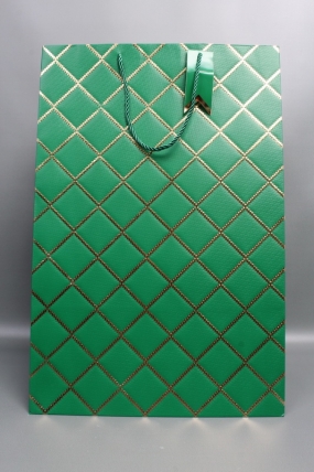 Сумка  Люкс  Резной ромб 36*54*30 зеленый  L1504