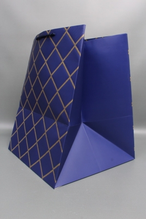 Сумка  Люкс  Резной узор 30*38*30 синий  L605