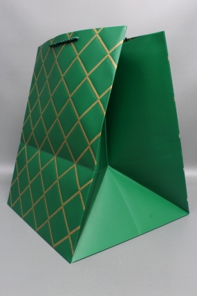 Сумка  Люкс  Резной узор 30*38*30 зеленый  L605