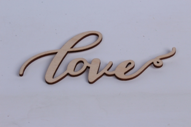 топпер &quot;love&quot; (длина 15см.)  т007 дерево