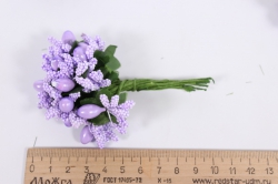 тычинки с ягодами сиреневые (12 букет. по 12 шт)