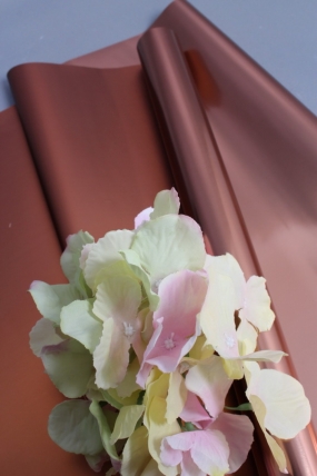 Упак. материал флористическая пленка c металлической стороной, 53 мкр, 58 см х 10 м, бронзовый 2893М