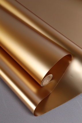 Упак. материал флористическая пленка, металлическая, 53 мкр, 58 см х 10 м, коричневое золото 3913М
