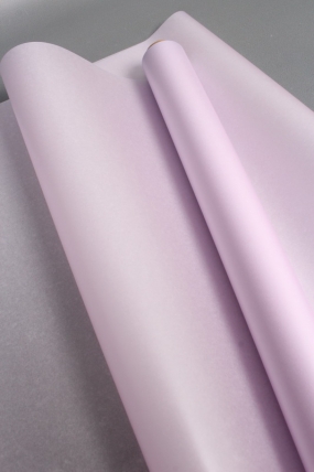 Упаковочный материал флористическая пленка с тишью, 65 мкр, 58 см х 10 м, св-лиловый 3272М