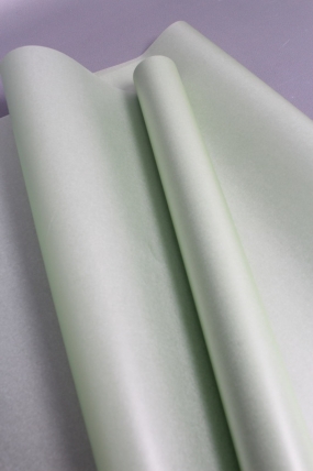 Упаковочный материал флористическая пленка с тишью, 65 мкр, 58 см х 10 м, св-зеленый 3227М