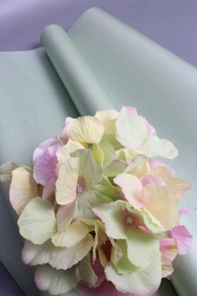 Упаковочный материал флористическая пленка с тишью, 65 мкр, 58 см х 10 м, св-зеленый 3227М